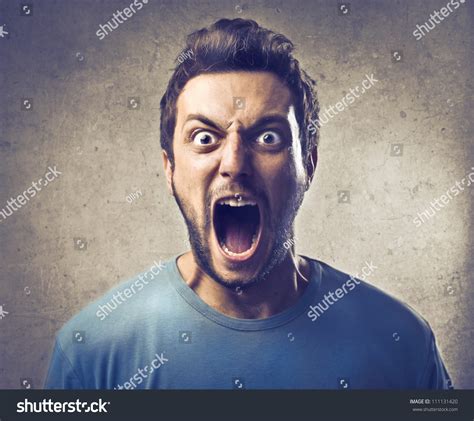 man screaming stock photo